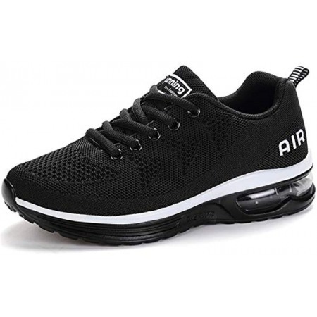 Running Shoes Men's Air Cushion Athletic Gym Tennis Shoes Sneakers Lightweight Walking Shoes Black