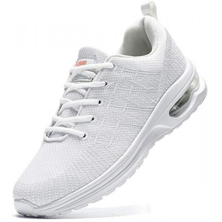 Men's Running Shoes Air Cushion Athletic Gym Tennis Sneakers Lightweight Walking Shoes White