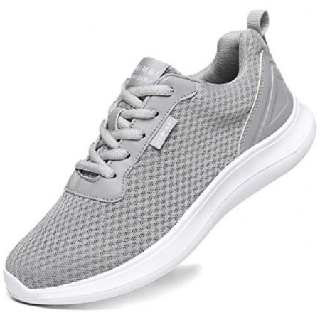 Men's Breathable Mesh Tennis Shoes Comfortable Gym Sneakers Lightweight Athletic Running Shoes Lightgrey