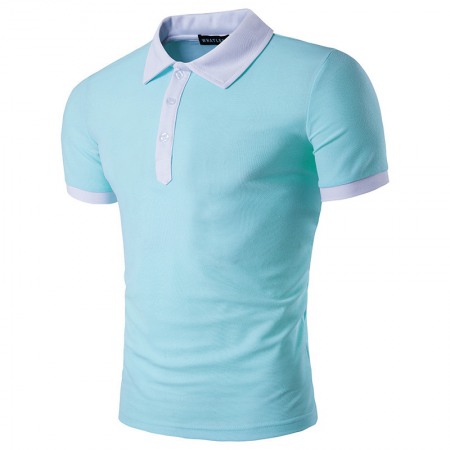 New Source Men's Short-Sleeved T-Shirt Polo Shirt Business Version Solid Color